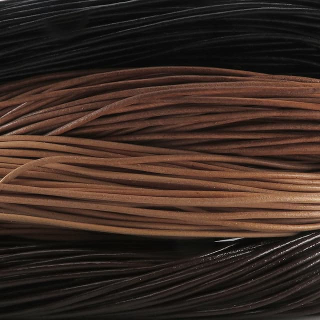 Thumbnail 2 de Benda/corda/striscia in pelle marrone, circa 2 mm, lunghezza 5 m