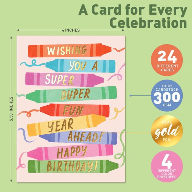 Thumbnail 1 de Sweetzer & Orange Birthday Cards 24 Pack