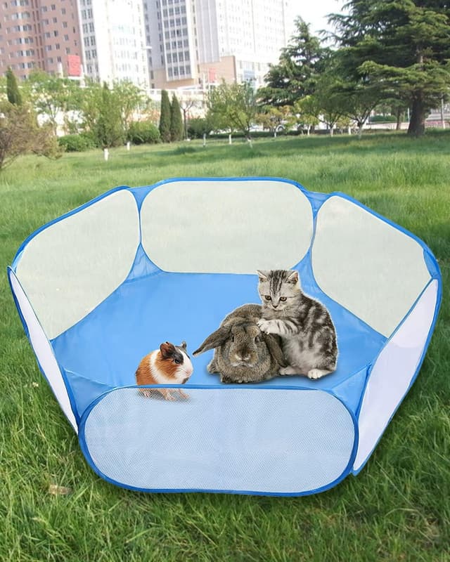 Detalle 2 de MAIKEHIGH Foldable Pet Puppy Playpen Cage Play Tent for Small Animals – Portable Indoor/Outdoor Fence