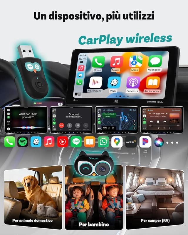 Thumbnail 1 de OTTOCAST Cabin Care 2026 Adattatore CarPlay Wireless 1080P