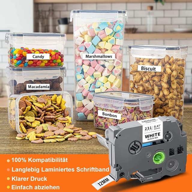 Detalle 2 de Labelwell TZe-231 12 mm kompatibles Schriftband 📇