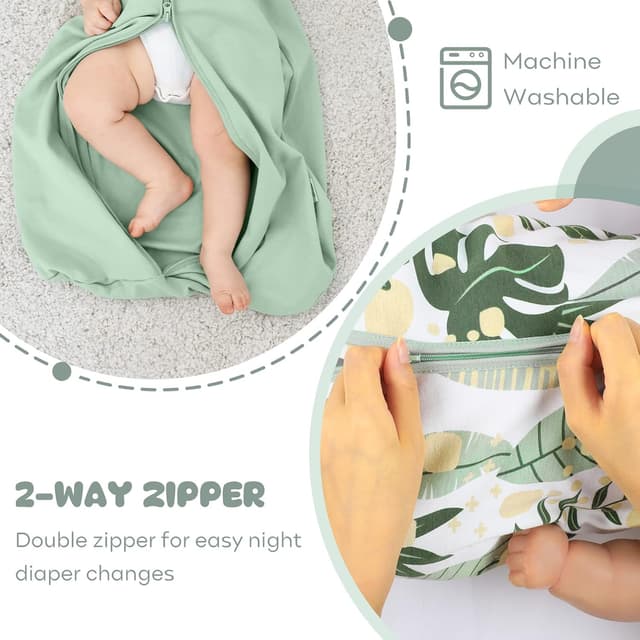 Detalle 2 de Yoofoss Baby Sleeping Bag 0.5 Tog (12–18 Months) 2 Pack – 100% Organic Cotton Summer Sleep Sack