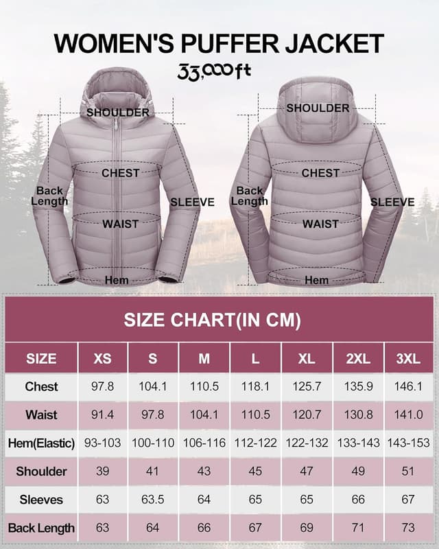 Thumbnail 5 de 33,000ft Damen Leichte Steppjacke Packbar