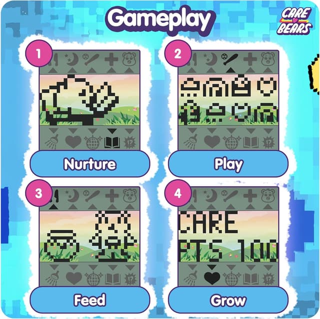 Detalle de Care Bears Digital Pet – Grumpy Bear cyber pet with care features (1.4” screen)