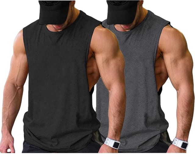 Detalle de COOFANDY Men Workout Tank Top 2-Pack 🏋