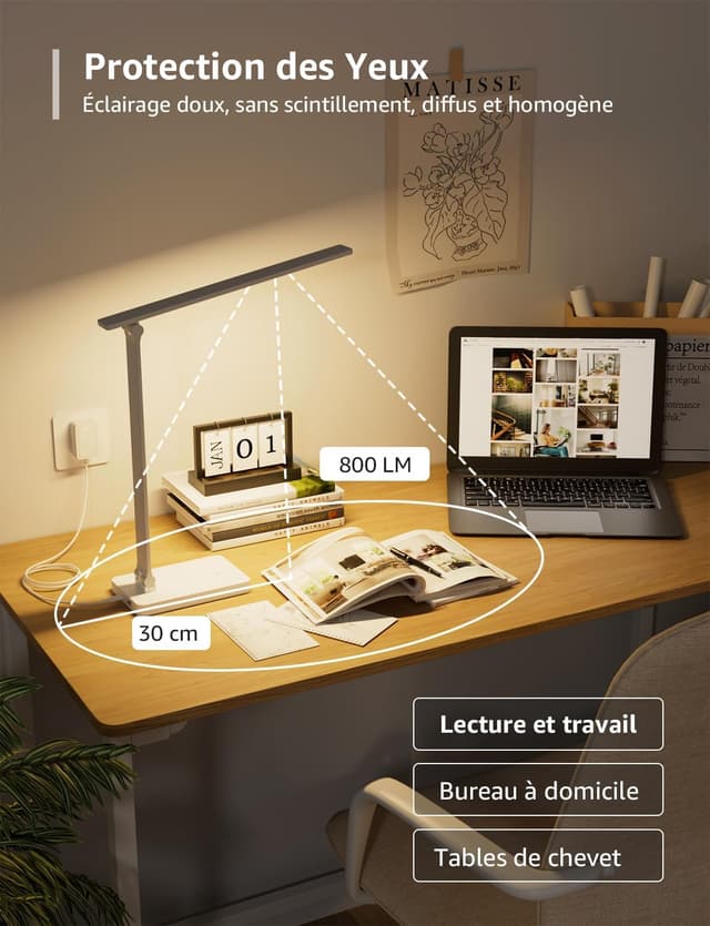 Detalle 2 de Lepro Lampe de Bureau 800 lm
