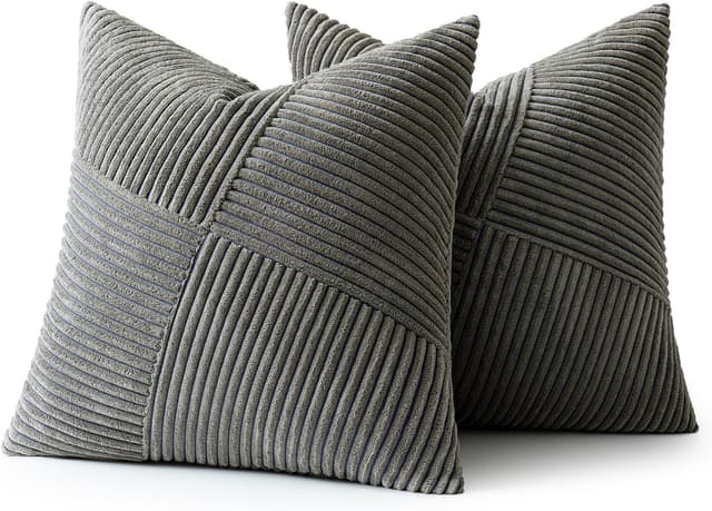 Thumbnail 6 de MIULEE Fundas de Almohada Decorativas de Pana Gris 50x50 🌙