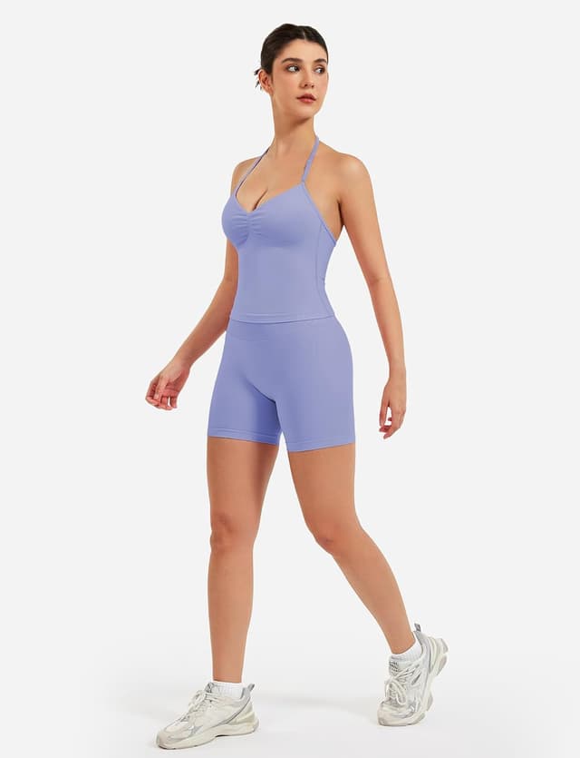 Detalle de VOYJOY Impact Longline Strappy Workout Tank Top for Women (Sports Bra Camis)