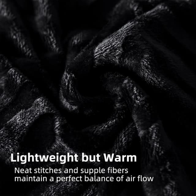 Detalle 2 de Whale Flannel Fleece Queen Blanket 90x90 Black