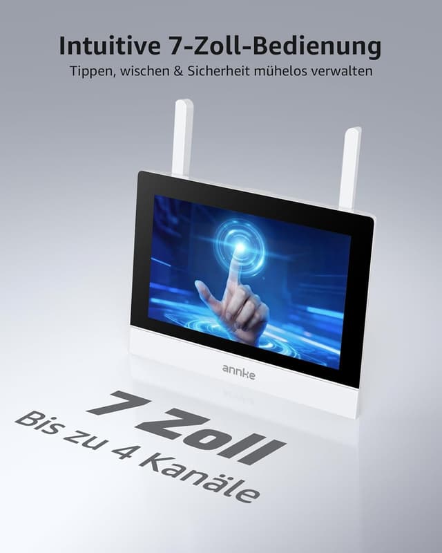 Detalle de ANNKE Überwachungskamera-Set mit 7-Zoll Monitor (NVR) und 2× 2K WiFi-Kameras