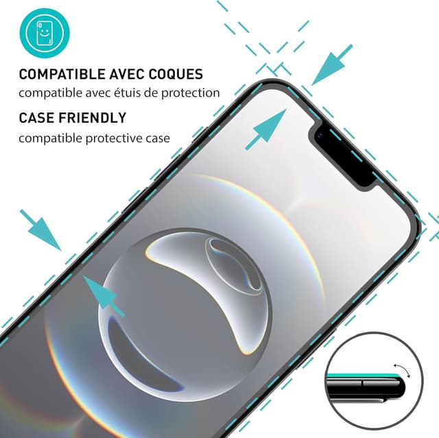 Detalle 2 de smartect Verre Trempé 2 pièces (mat) pour iPhone 17e / iPhone 16e : protection HD anti-rayures