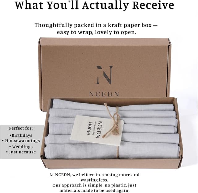 Thumbnail 3 de NCEDN Linen Napkins 45cm Set of 6