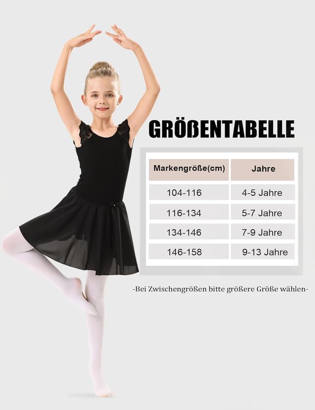 Detalle de DUCMODA collant de danse 2-en-1 convertible pour filles (ballet / jazz)