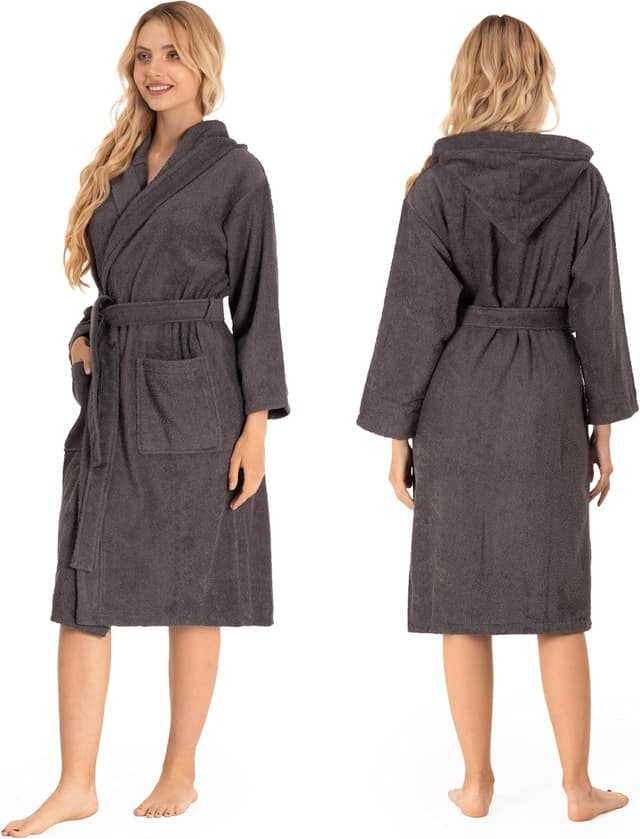 Detalle 2 de Twinzen Bademantel Damen 100% Baumwolle