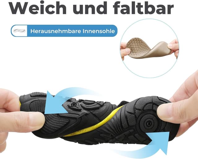 Detalle de Mishansha Kinder Badeschuhe mit Schnell-Trocknung, rutschfester Sohle (Gr. 24–35)