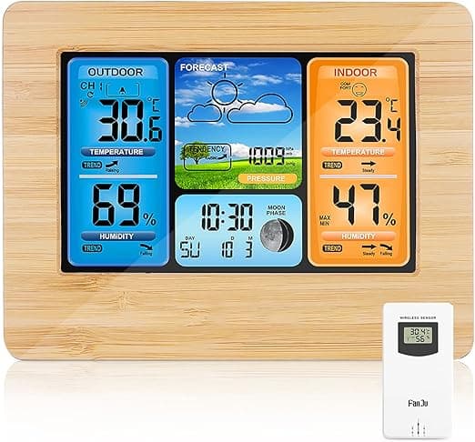 Detalle de ONEVER Estación Meteorológica Digital Inalámbrica 🌡️ Barómetro y Alerta