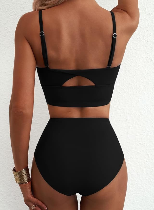 Detalle de Herseas High Waisted Bikini Sets for Women with V-Wire Top & Tummy Control