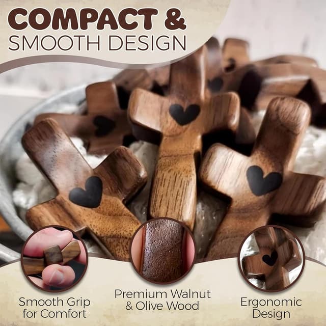 Detalle de VINETEN Cross My Heart wooden cross 5 pack