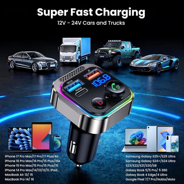 Thumbnail 6 de GizmoVine Bluetooth Coche Transmisor FM 5.4