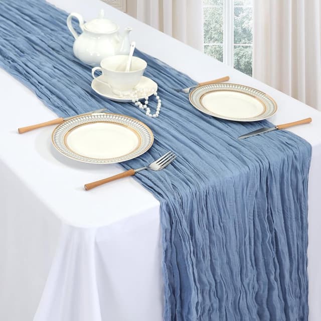 Thumbnail 2 de 12 Pack Dusty Blue Table Runner 35 x 120 Inch