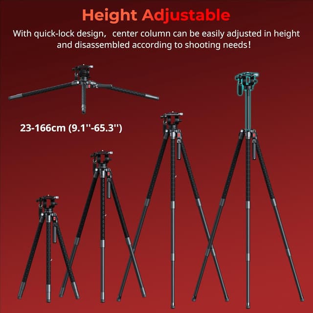 Detalle de SmallRig x Potato Jet TRIBEX SE Hydraulic Camera Tripod (5305) with Fluid Head – 6kg load