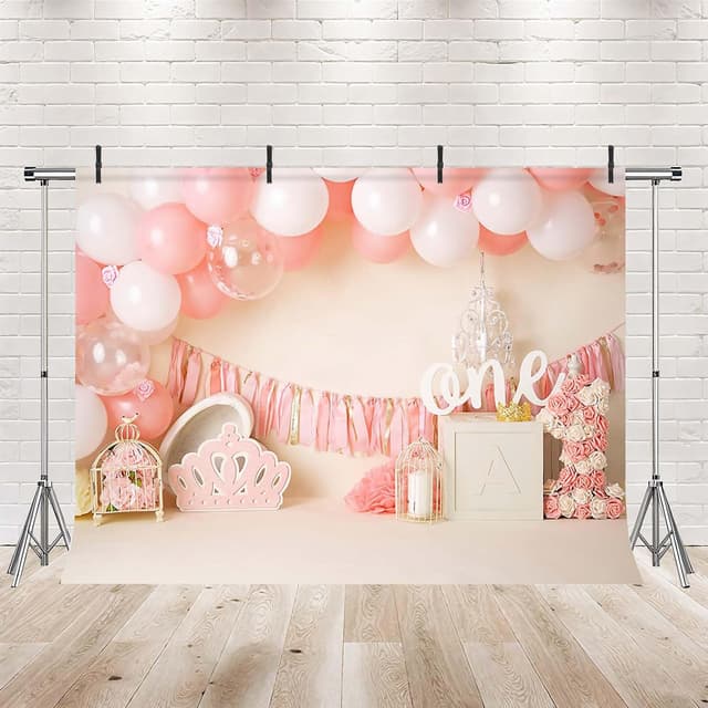Thumbnail 1 de MEHOFOND 7x5ft Pink Balloons Backdrop