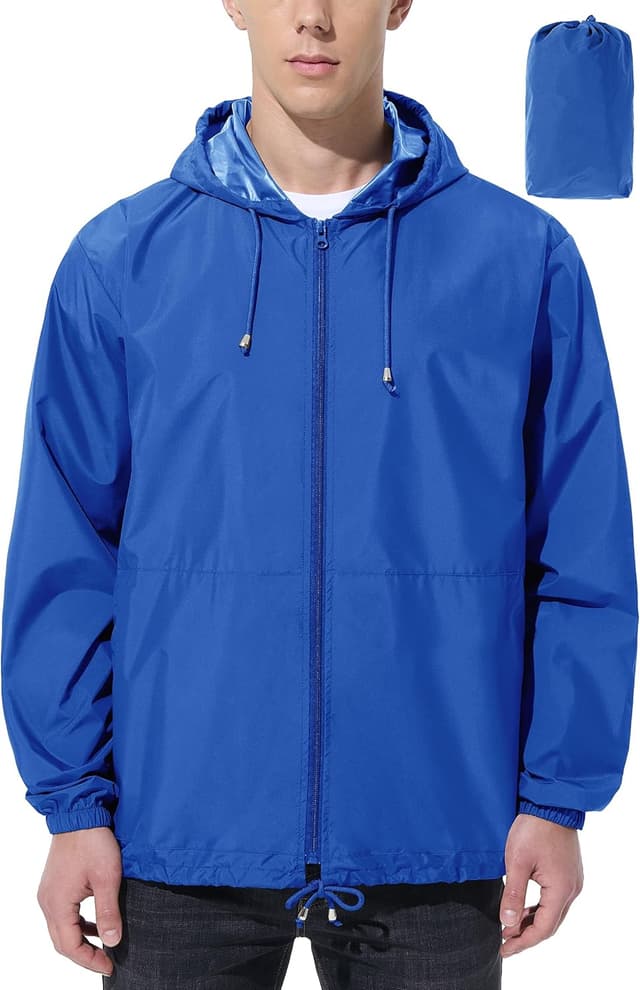 Detalle de UIQUR Mens Rain Jacket Lightweight Waterproof