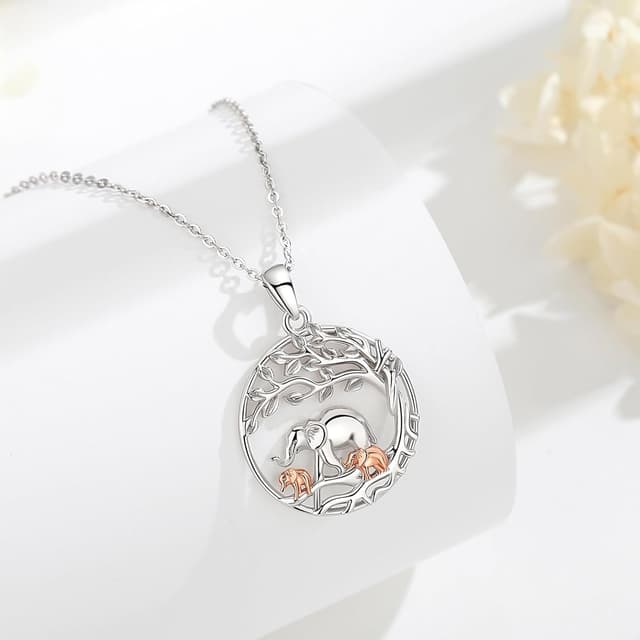 Detalle de INFUSEU Familie Kette 925 Elefanten-Anhänger