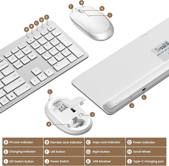 Detalle de Seenda SK38-3 wireless keyboard set