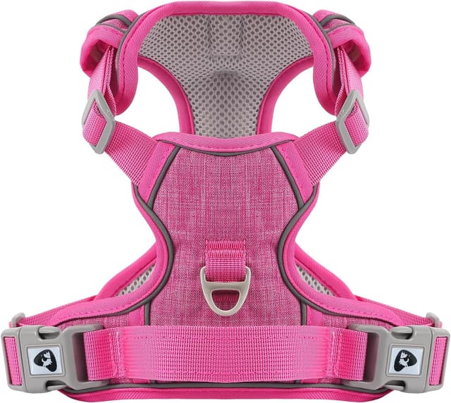 Detalle de Belababy Medium Dog Harness (Anti-Pull) with Soft Padded Handle and Reflective Strips, Rose M