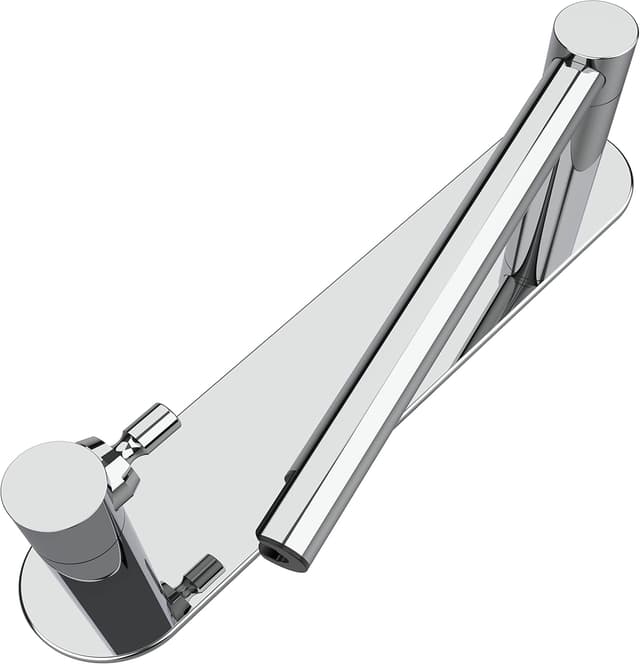 Detalle de WZRUA self-adhesive double-post pivoting toilet roll holder (chrome stainless steel, no drilling)