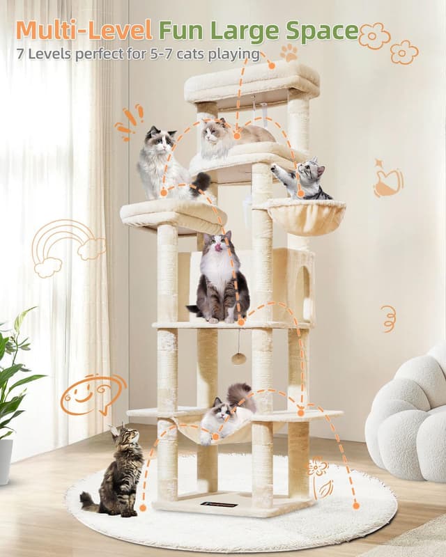 Thumbnail 6 de Taoqimiao Cat Tree 180cm for big cats