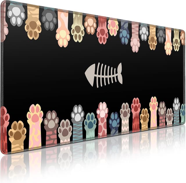 Detalle de XXL-Mauspad (900 x 400 mm) mit wasserdichter Beschichtung & Anti-Rutsch-Gummibasis – Schreibtischunterlage fürs Gaming