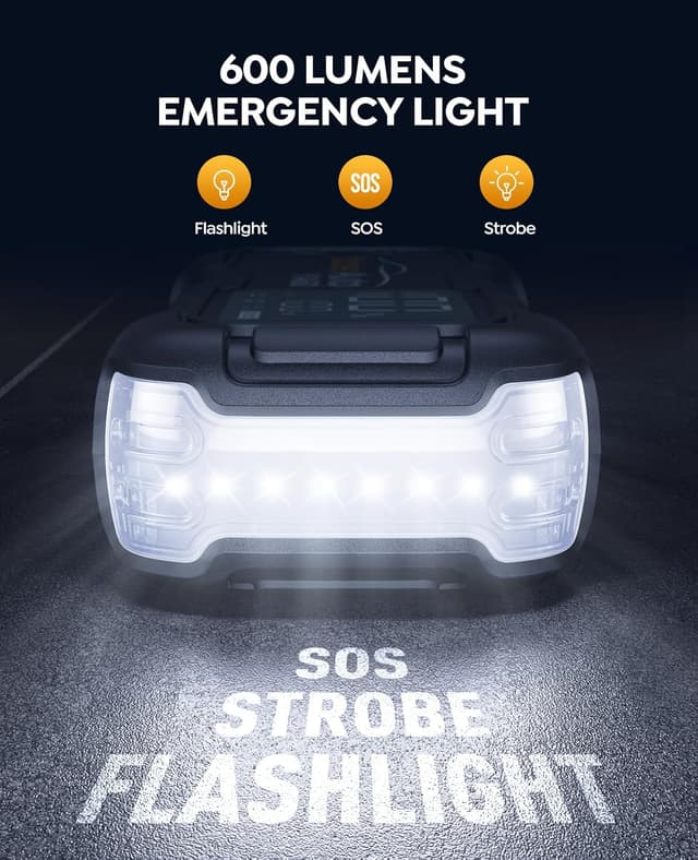 Detalle de YaberAuto PD 65W Jump Starter Power Pack 7000A 26800mAh (with 600 lumens LED light)