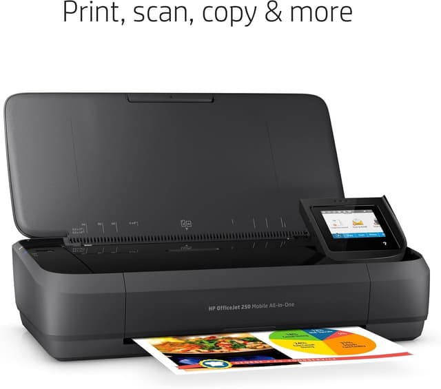 Detalle de HP OfficeJet 250 Mobile Printer (Black/White) — print, copy & scan on the move