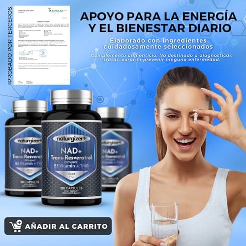 Detalle de Naturgizer+ Advanced Complex 4+1 con NAD+ y trans-resveratrol (120 cápsulas) en tecnología liposomal