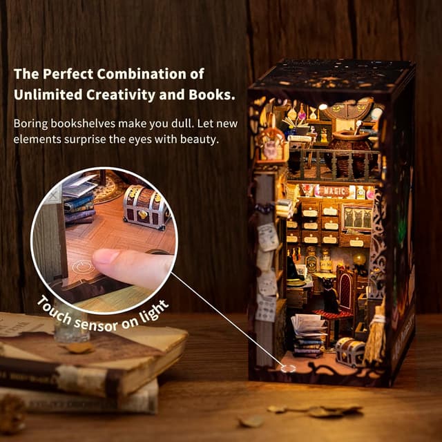 Detalle de Book nook DIY miniature kit 282 pieces