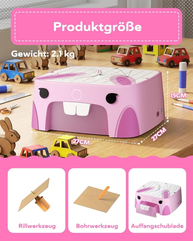 Thumbnail 6 de BEAVERBOT Kartonschneider Kinder-Spielzeug ab 3 Jahren (Pink) – klingenlose DIY-Werkzeug für STEM & STEM/STEAM