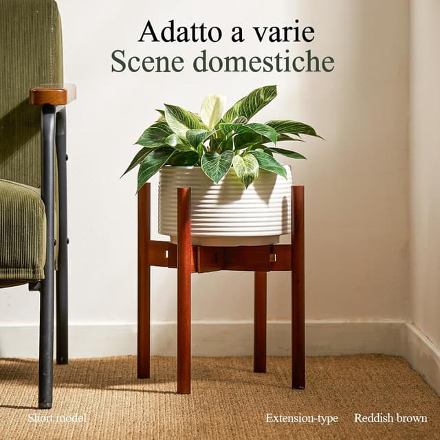 Thumbnail 6 de Bamworld portavasi in bambù per interno ed esterno, portapiante da balcone regolabile (vaso non incluso)