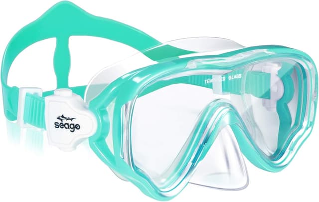 Detalle de Seago Kids Swim Goggles Snorkel Diving Mask (Ages 5–15) with Anti-Fog 180° Clear View