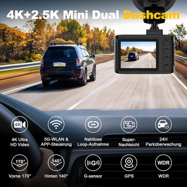 Detalle 2 de Dashcam 4K Dual Kamera vorn hinten