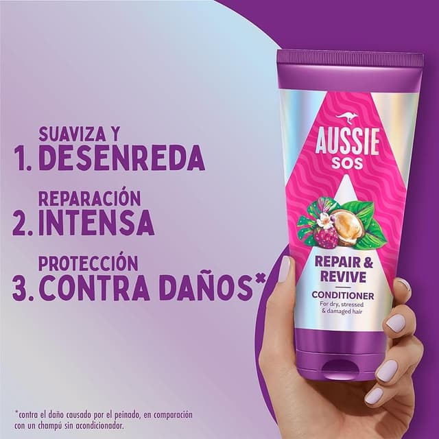 Detalle 2 de Aussie SOS Repair & Revive Acondicionador 350ml 💧 Pelo Dañado y Seco