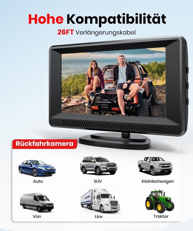 Detalle 2 de Foxpark Rückfahrkamera Nachrüsten 4,3 Zoll HD