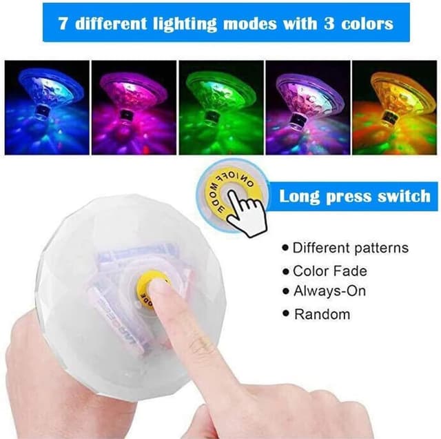 Detalle de Caxmtu Floating Pool LED Tub Light, 7 modes