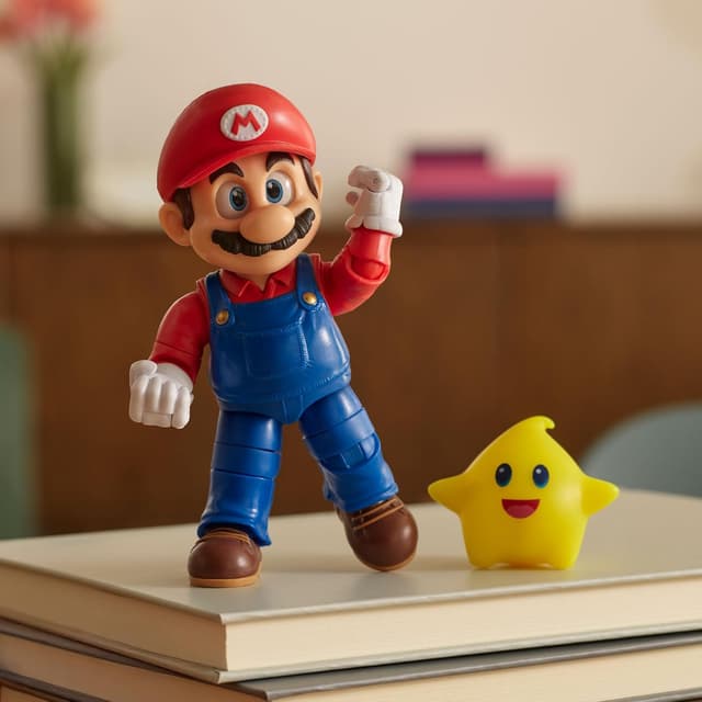 Detalle de Jakks Pacific The Super Mario Galaxy Movie Mario 5" (12.7cm) action figure with accessory