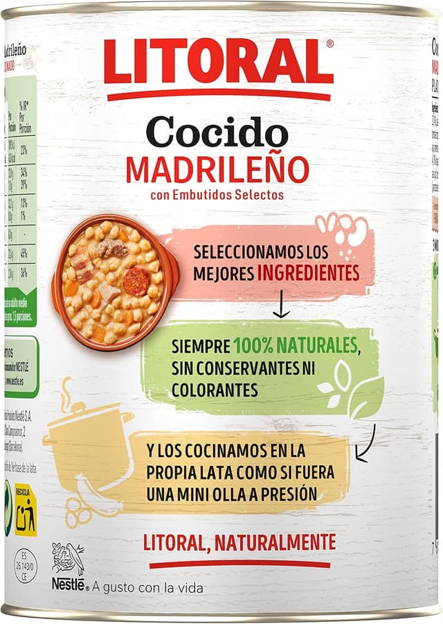 Thumbnail 5 de LITORAL Cocido Madrileño Sin Gluten 6x425g 🥘