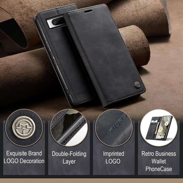 Detalle de Cracedily Flip Wallet Leather Case for Google Pixel 8 (Magnetic Closure, Kickstand)