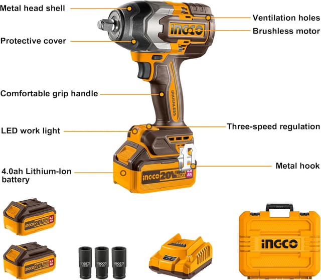 Thumbnail 2 de Ingco CIWLI2085 850Nm cordless impact wrench
