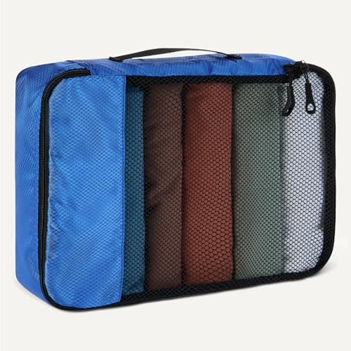 Detalle 2 de Amazon Essentials Juego de 4 cubos de viaje con doble cremallera y malla (2 medianos/2 grandes)