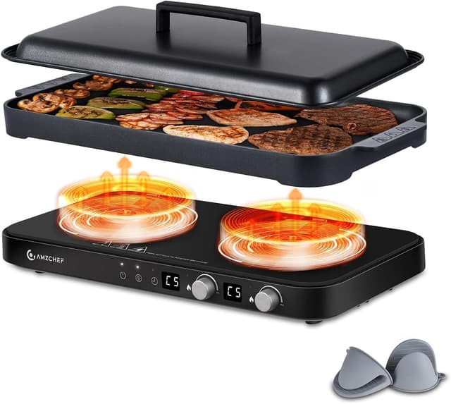 Thumbnail 6 de AMZCHEF Double Induction Cooktop 1800W
